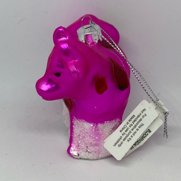 Bloomingdale’s Glass Cow Ornament - Picture 2 of 3